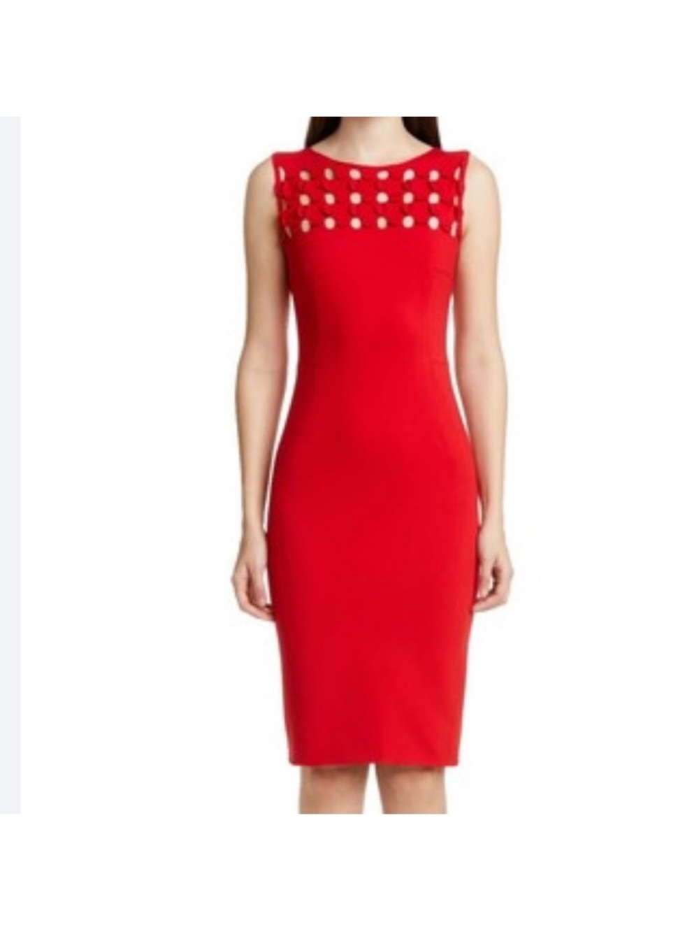 Akris Punto size 14 worn under 2 hours Scarlet Midi Dress with Geometric Neck